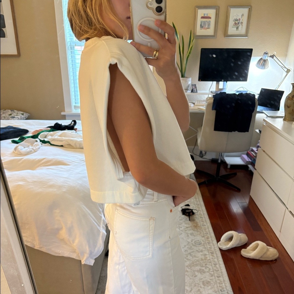 White cropped top